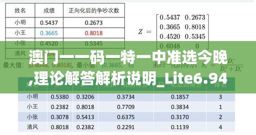 澳门一一码一特一中准选今晚,理论解答解析说明_Lite6.943