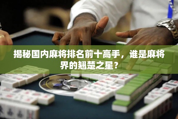 揭秘国内麻将排名前十高手，谁是麻将界的翘楚之星？