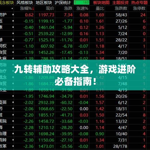 九转辅助攻略大全，游戏进阶必备指南！