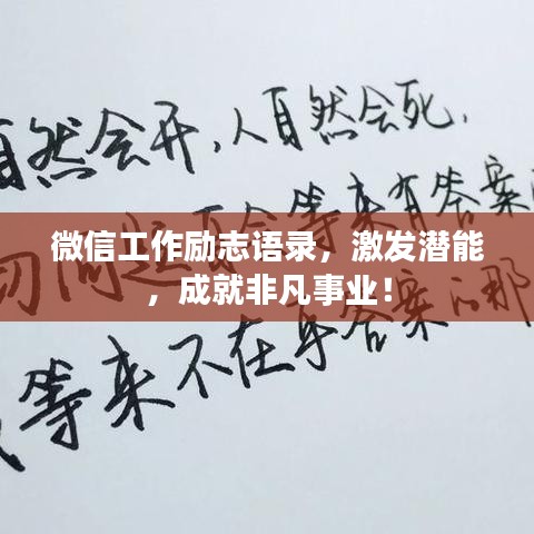 微信工作励志语录，激发潜能，成就非凡事业！