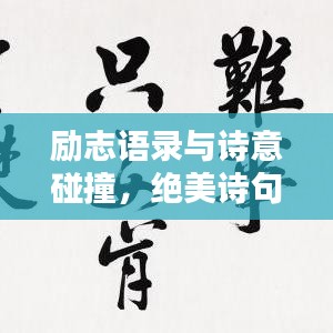 励志语录与诗意碰撞，绝美诗句大集结