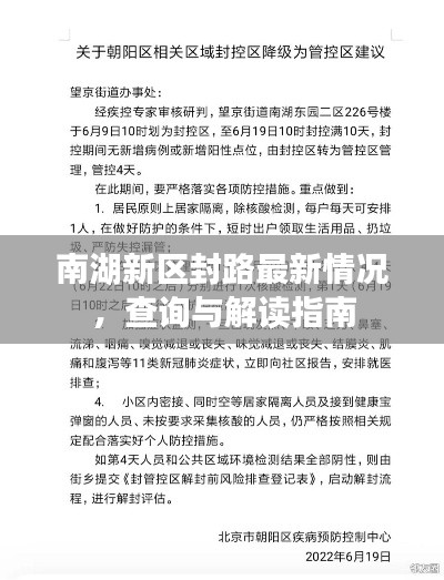 南湖新区封路最新情况，查询与解读指南